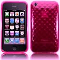 APPLE IPHONE 3G 3GS PINK GEL RUBBER SKIN CASE COVER WITH FREE LCD SCREEN PROTECTOR