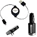 Dual USB Power Kit for Huawei Ascend 2 Phone by ZipKord! Comes with 2Amp Versions of: Retractable Charging Micro-USB Data Cable, Dual Port Folding Blade Wall Charger 110-240v, Dual Port Car Charger 12v. (Retail Packaging)