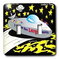 Londons Times Funny Aliens Cartoons - UFO Bumper Stickers - Light Switch Covers - double toggle switch