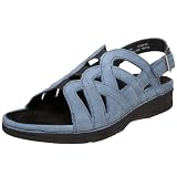 Drew Shoe Women's Sandy Sandal,Blue Nubuck,9.5 W US