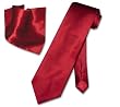 BIAGIO SILK Solid DARK RED NeckTie & Handkerchief Neck Tie Set
