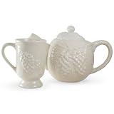 Cream Pine Cone Tea Set