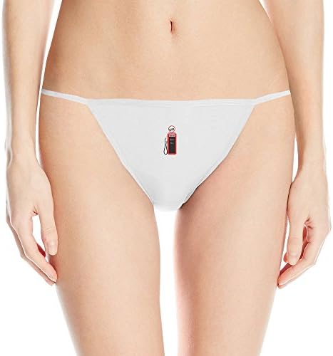 Custom Made Gasoline Pump Nozzle Thongs Panties For Women's White