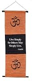 All Natural Handmade Inspirational Wall Hanging - Gandhi quote and Om (Orange color)