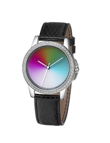 Rainbow e-motion of color Damen-Armbanduhr Avantgardia crystal gamma Analog Leder AV21A-LB Preisvergleich