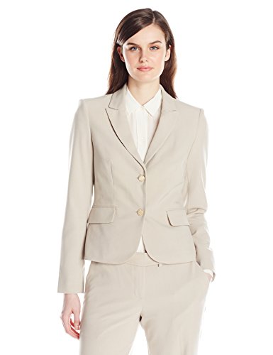 Calvin Klein Women's 2 Button Suit Jacket, Khaki, 14