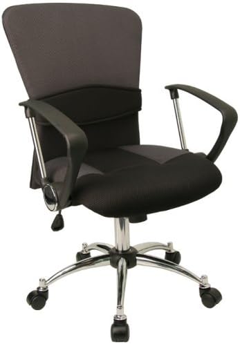 Mid-Back Mesh Adjustable Office Computer Chair w/ Arms, Grey