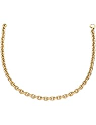 14K Yellow Gold 18" Polish Oval Cable Chain Link With Pear Shape Clasp