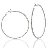 6mm Diamond Cut Sterling Silver Hoop Earrings