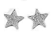 Sterling Silver Clear Cubic Zirconia Star Earrings, Size: 20mm Sterling Silver Clear Cubic Zirconia Star Earrings, Size: 20mm