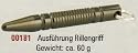 Kubotan mit gerilltem Griff als Schlüsselanhänger - Aluminium schwarz