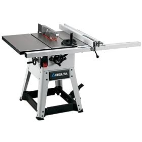 DELTA 36-980 10-Inch Left Tilt 1-1/2-Horsepower Contractor Saw with 30-Inch T2 Fence and 2 Cast-Iron Extension Wings, 115/230-Volt 1-Phase