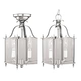 Lighting Fixtures item: Home-Basics-91 - 2 Light Ceiling Lighting Fixture or Pendant Fixture - Brushed Nickel - B1659