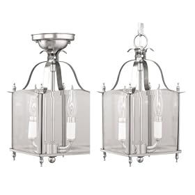 Home-Basics-91 - 2 Light Ceiling Lighting Fixture or Pendant Fixture - Brushed Nickel -... by Livex Lighting