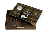 Smaller sized brown leather valet tray from Wolf Designs