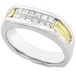 One of a Kind 3/4ctw Princess Diamond Band (GH/VS-SI) in Platinum & 18kt Yellow Gold