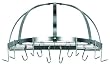 22 1/2 x 11 1/4 x 11 1/2 Satin Nickel Pot Rack w/Grid & 12 Hooks