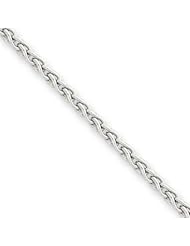 14k White Gold 2.25mm Round Wheat Chain