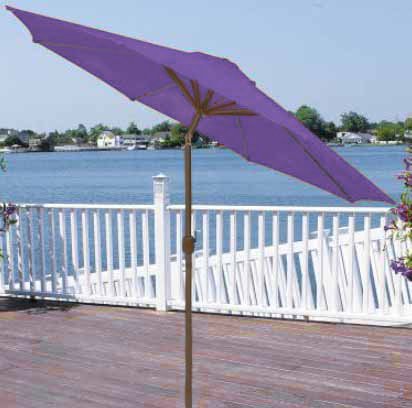 9' Outdoor Patio Market Umbrella with Hand Crank and Tilt - Purple and Brown