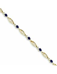 Genuine 14K Yellow Gold Diamond And Sapphire Pear shape Bracelet 4 Grams Of Gold 100% Satisfaction Guaranteed.