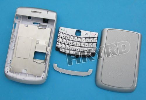 For Blackberry 9700 New Full Housing Cover SILVER + New Keypad