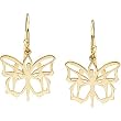 14K Yellow Gold Butterfly Ballet Earrings - 20.00x19.00mm