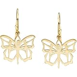 14K Yellow Gold Butterfly Ballet Earrings - 20.00x19.00mm