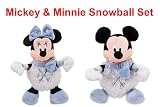 Retired Disney Winter Wonderland Christmas 6" Plush Snowball Mickey and Minnie Mouse Dolls
