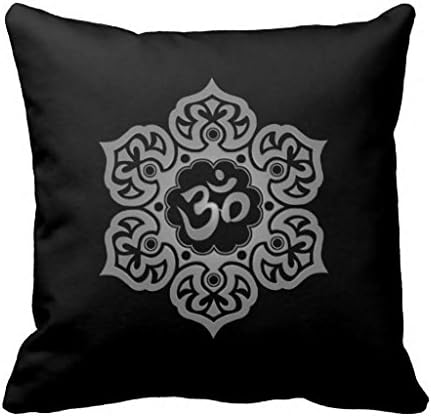 Dark Lotus Flower Om Pillow Case
