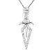 10k White Gold Diamond Dagger Pendant (1/10 cttw, I-J Color, I3 Clarity), 18''