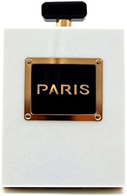 Perfume Bottle Hard Case Clutch Bag White