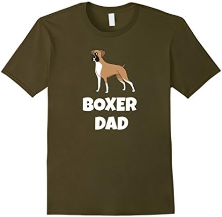Men's Boxer Dad Dog Lover T-Shirt XL Olive