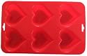 6 Cup Heart Silicone Muffin Tray Red FREE POSTAGE