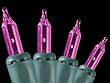 Set of 50 Purple Everglow Mini Christmas Lights With Green Wire