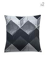 Leitmotiv Dos Fundas de Cojín Jacquard Mysterious (Negro)