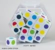 Koplow 50mm Foam d6 Die, White with Single Spot of color per side