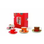 Miam.Miam Moda Stones Series Tea + Saucer, Set of 4