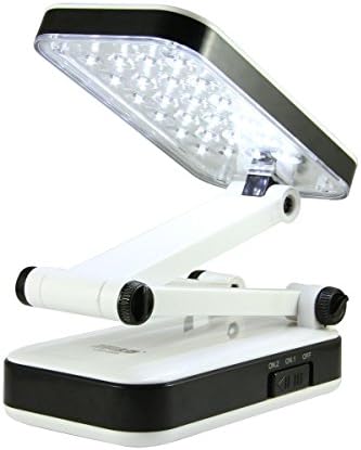 Superproducts New Designed Fashional Colourful Portable Foldable Rechargeable Eye Protective 24 Leds Charging Table Desk Lamp Light with 800mah Battery - for Reading, Studying, Working, Camping, etc.(white)
