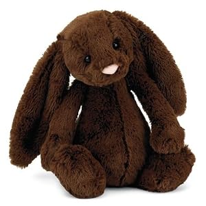 Plush Bashful Medium Chocolate Bunny 12 by 