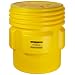 Eagle 1661 Yellow Blow-Molded HDPE Overpack Drum with Screw-on Lid, 65 gallon Capacity, 33.75" Height, 31" Diameter