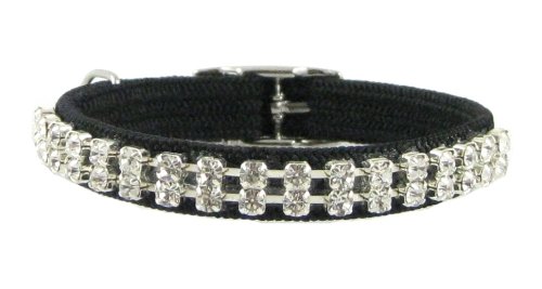Black Rhinestone Safety Cat Collar By FURRY (Medium)