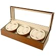 Watch Winder For 6 Automatic Watch Built in IC Program AC Operation Burlwood Finish Gift Box