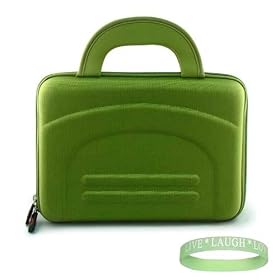 New Green Hardshell Notebook Case For 10.2-inch Netbooks (Fits HP Mini 1035NR , HP Mini 1030NR Ect..) + Vangoddy tm, Live*Laugh*Love wrist band!!!(Laptop Not Included)