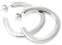 ByJoy Sophisticated Sterling Silver Large Semi-Round Hoop Earring studs. DP0081
