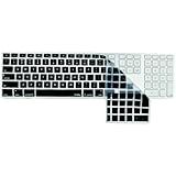 Kuzy - Full Size BLACK Keyboard Cover Skin Silicone for Apple Keyboard with Numeric Keypad Wired USB for iMac - Black