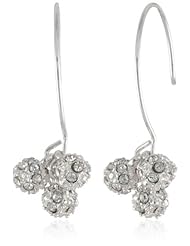 Anne Klein "All that Glitters" Silver-Tone Crystal Fireball Cluster Drop Earrings