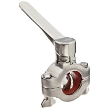 Dixon B5102S150-A Stainless Steel 316L Clamp Butterfly Valve with Silicone Seal, 1-1/2" Tube OD