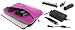 rooCase 4n1 Combo - Dell Inspiron 11 11.6-Inch Obsidian Black Laptop Netbook Sleeve Case with AC and DC Adapter Charger Home / Car / Airplane - Invisible Zipper Dual-Pocket Pink