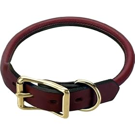Mendota Rolled English Bridle Leather Collar (Size=22) by