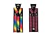 Bundle Monster 4pc Clip-On Suspenders for Kids 1 Inch Adjustable Straps Y-Back for Boys & Girls - Various Colors